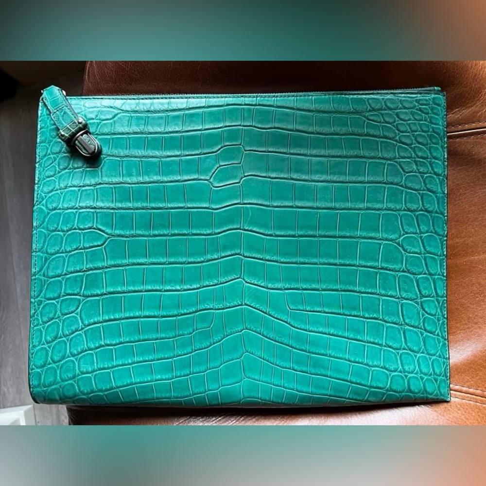 Bottega Veneta Crocodile Leather Document Folio Portfolio